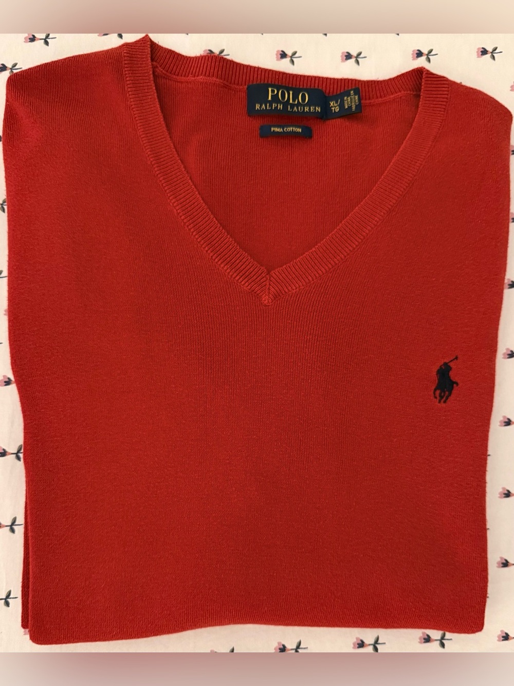 Polo Ralph Lauren Pima Cotton Sweater – Men’s Size L – Red – GUC